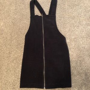 Women’s black corduroy overall dress
